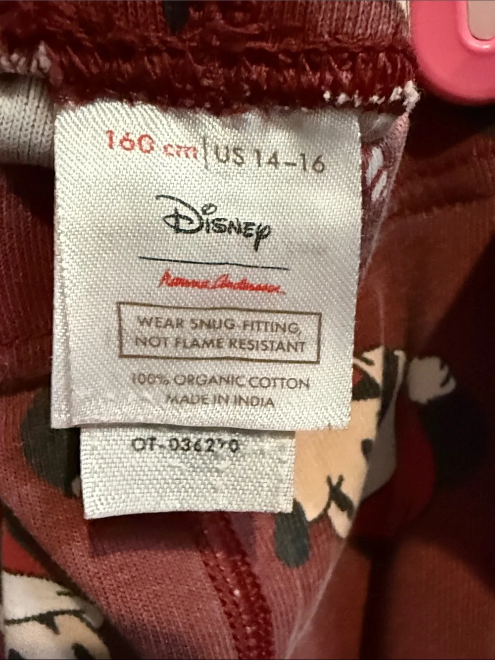 Hanna Andersson Burgundy Mickey Mouse Holiday Pajama Set